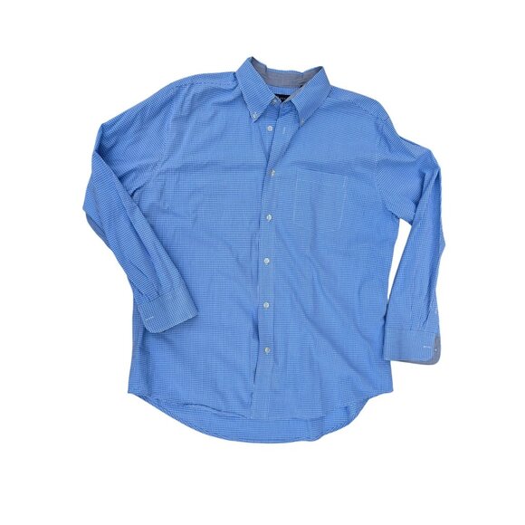 PGA Tour Other - PGA Tour Mens XL Blue Gingham Button-Down Shirt 100% Cotton